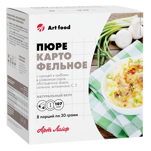 Арт Лайф - Картофельное пюре с курицей и грибами в сливочном соусе - 8 порций