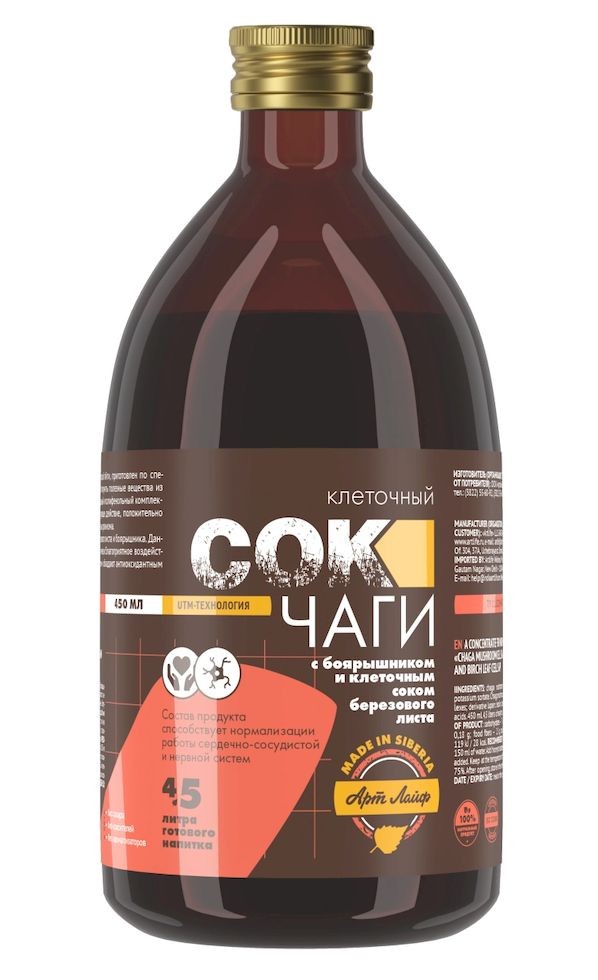 Арт Лайф - Сок чаги клеточный 450 мл